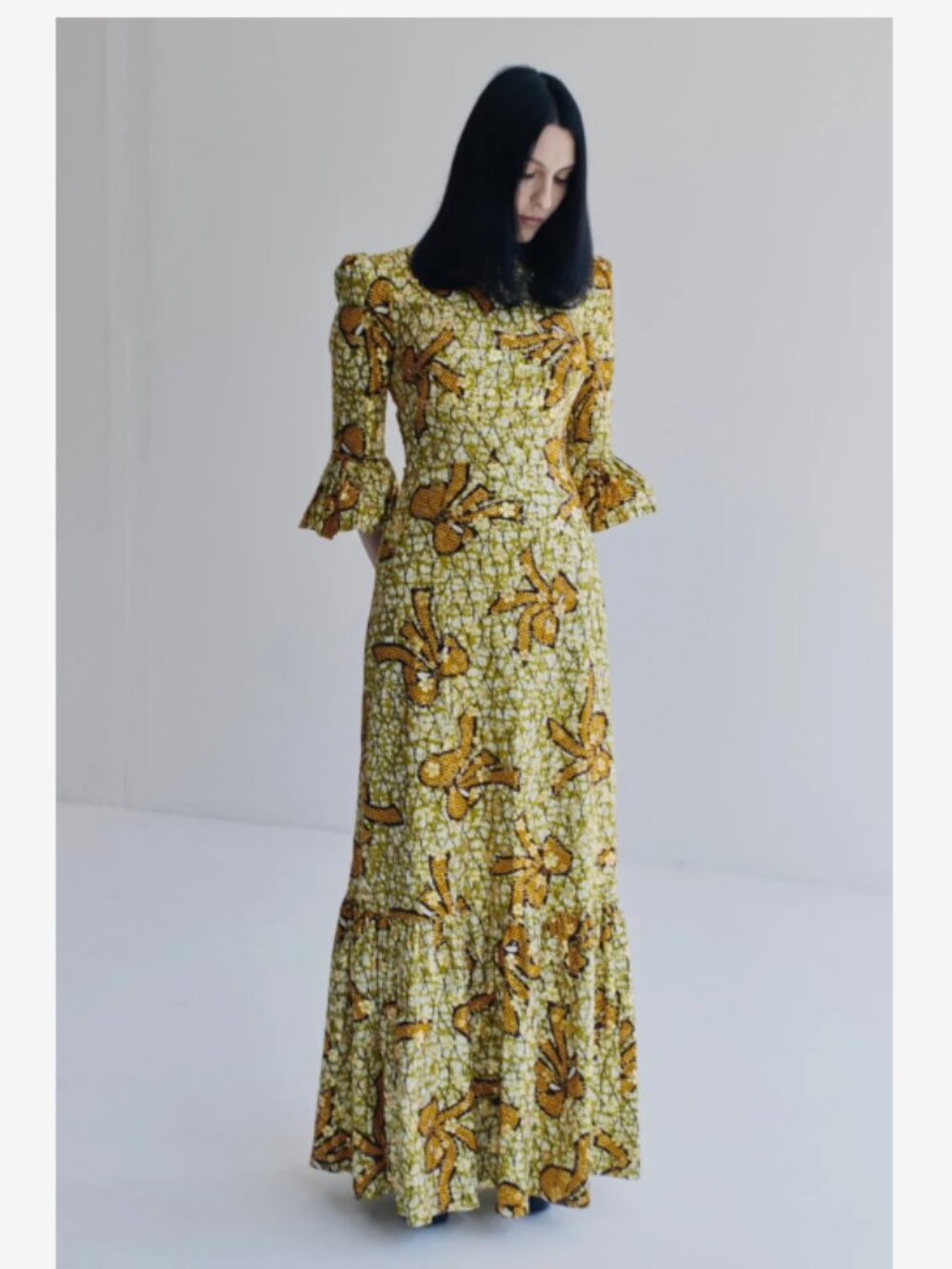 The Vampire's Wife Printed Long Maxi Dress XS Sequin Boho Gown Evening Rare